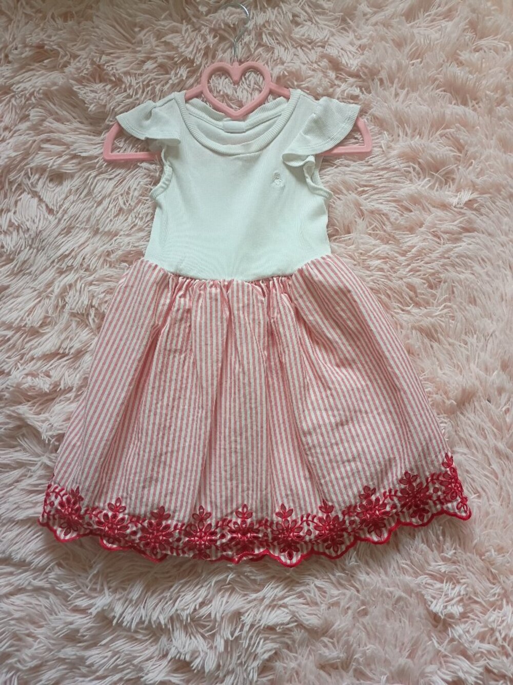 Coordinating Sibling Girls Dress & Romper - Red White Stripe